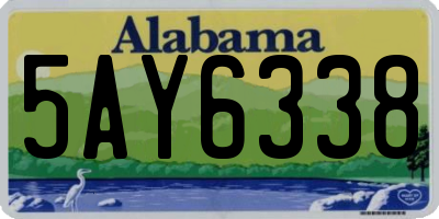 AL license plate 5AY6338