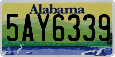 AL license plate 5AY6339