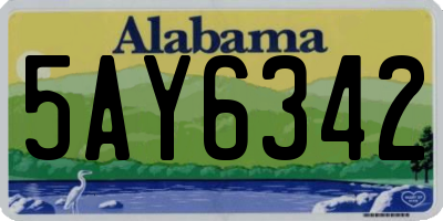 AL license plate 5AY6342