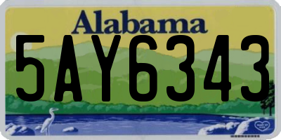 AL license plate 5AY6343