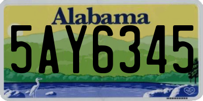 AL license plate 5AY6345