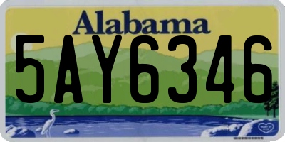 AL license plate 5AY6346