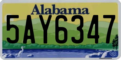 AL license plate 5AY6347