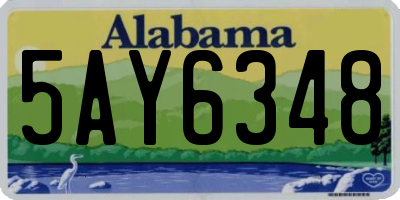 AL license plate 5AY6348