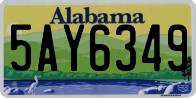 AL license plate 5AY6349