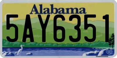 AL license plate 5AY6351