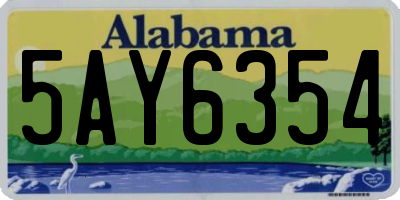 AL license plate 5AY6354
