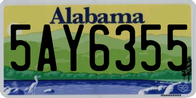 AL license plate 5AY6355