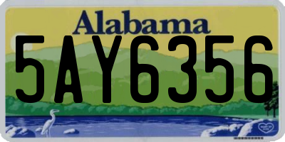 AL license plate 5AY6356