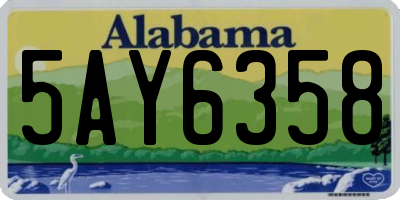 AL license plate 5AY6358