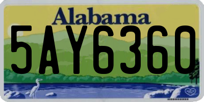 AL license plate 5AY6360