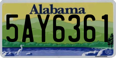 AL license plate 5AY6361