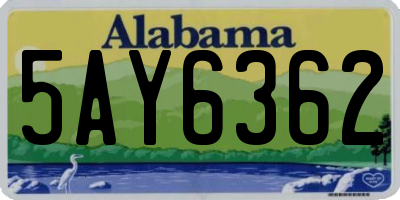 AL license plate 5AY6362