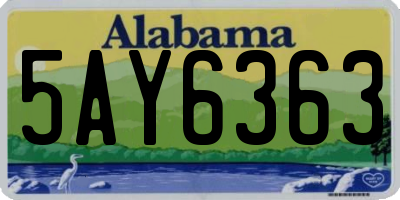 AL license plate 5AY6363