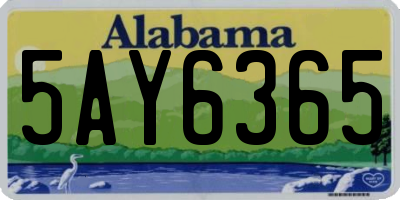 AL license plate 5AY6365