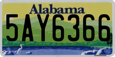 AL license plate 5AY6366