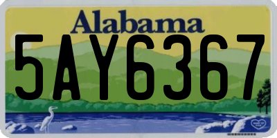 AL license plate 5AY6367
