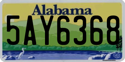 AL license plate 5AY6368