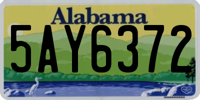 AL license plate 5AY6372