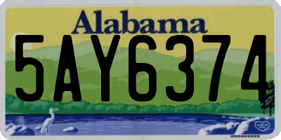 AL license plate 5AY6374