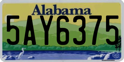 AL license plate 5AY6375