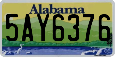 AL license plate 5AY6376