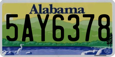 AL license plate 5AY6378
