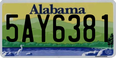 AL license plate 5AY6381