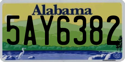 AL license plate 5AY6382