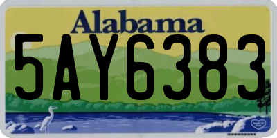 AL license plate 5AY6383