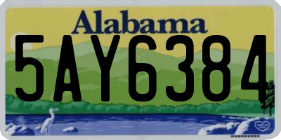 AL license plate 5AY6384