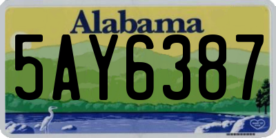 AL license plate 5AY6387