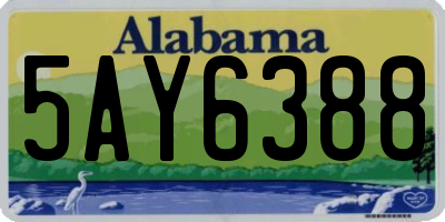 AL license plate 5AY6388
