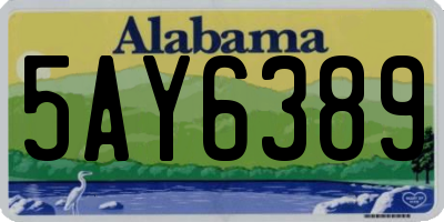 AL license plate 5AY6389