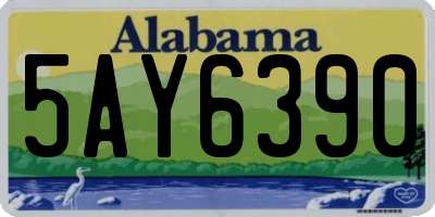 AL license plate 5AY6390