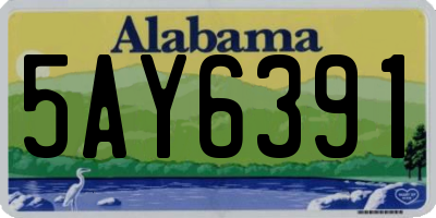 AL license plate 5AY6391