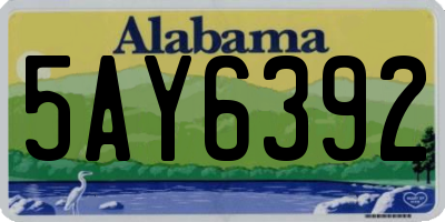 AL license plate 5AY6392