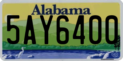 AL license plate 5AY6400