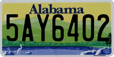 AL license plate 5AY6402