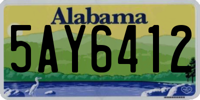 AL license plate 5AY6412