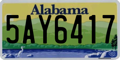 AL license plate 5AY6417