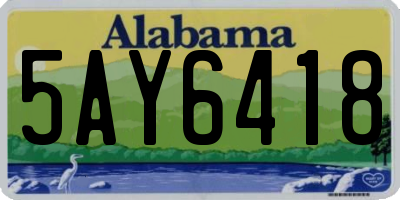 AL license plate 5AY6418