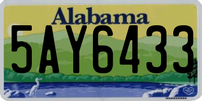 AL license plate 5AY6433