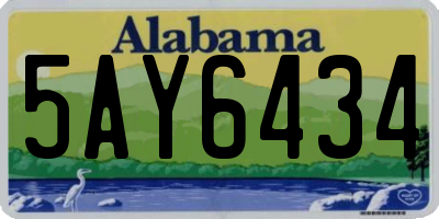 AL license plate 5AY6434