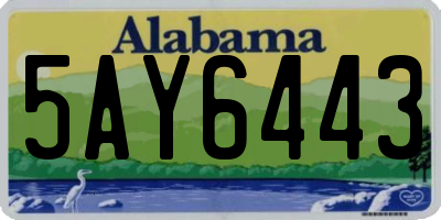 AL license plate 5AY6443