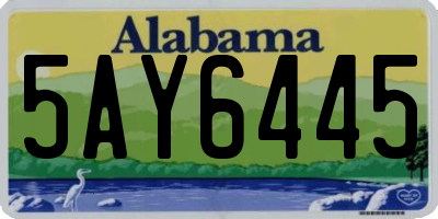 AL license plate 5AY6445