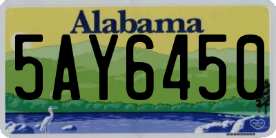 AL license plate 5AY6450