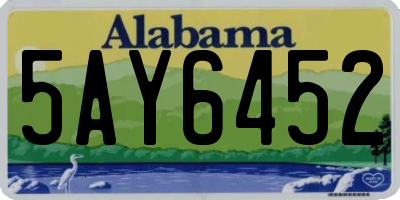 AL license plate 5AY6452