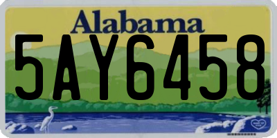 AL license plate 5AY6458