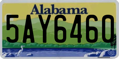 AL license plate 5AY6460